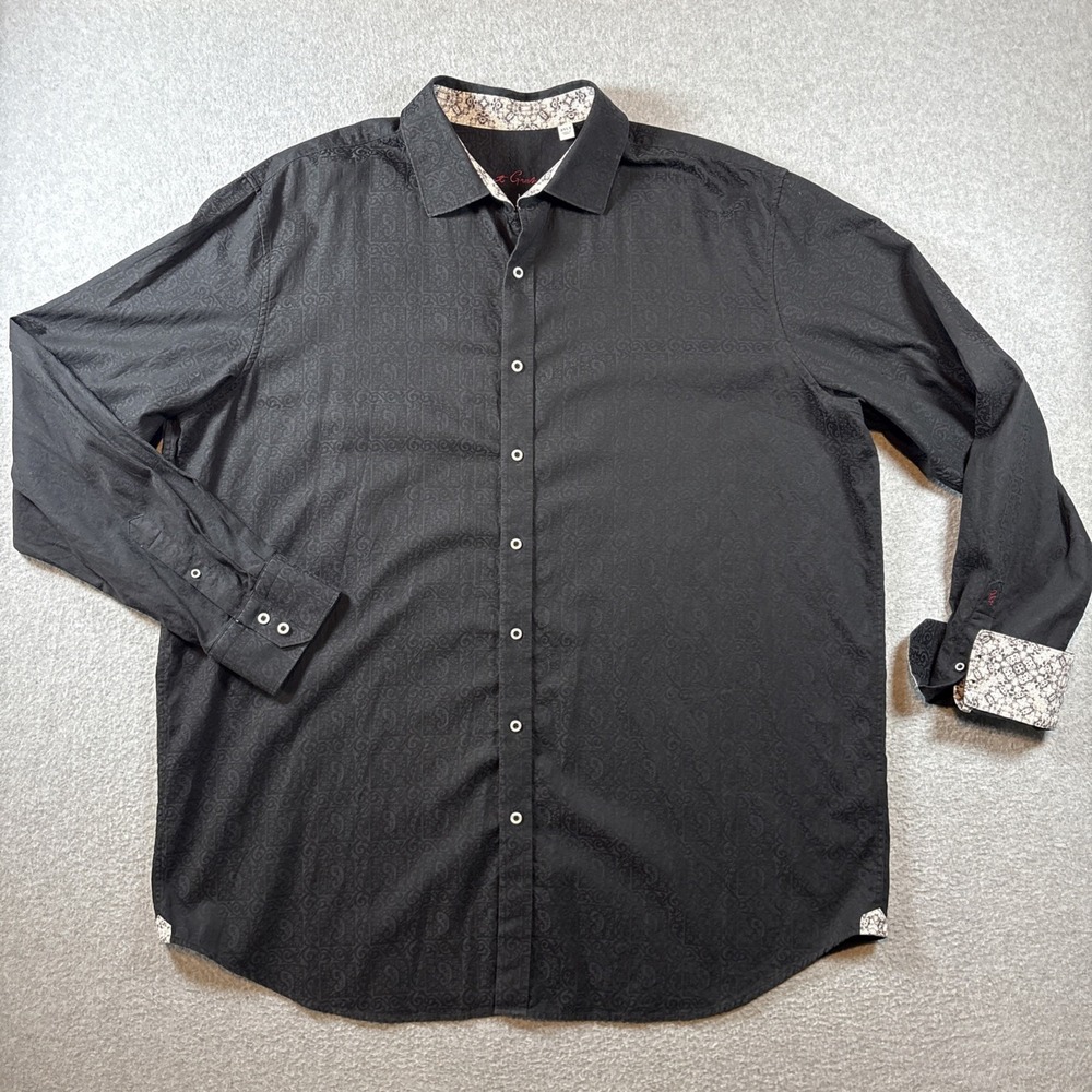 Robert Graham Men's Black Paisley Long Sleeve Button Up Sz 2XLT Western Dress